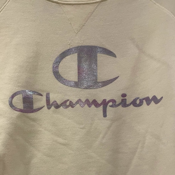 NEW White/Yellow Iridescent Champion Sweatshirt - Picture 6 of 12
